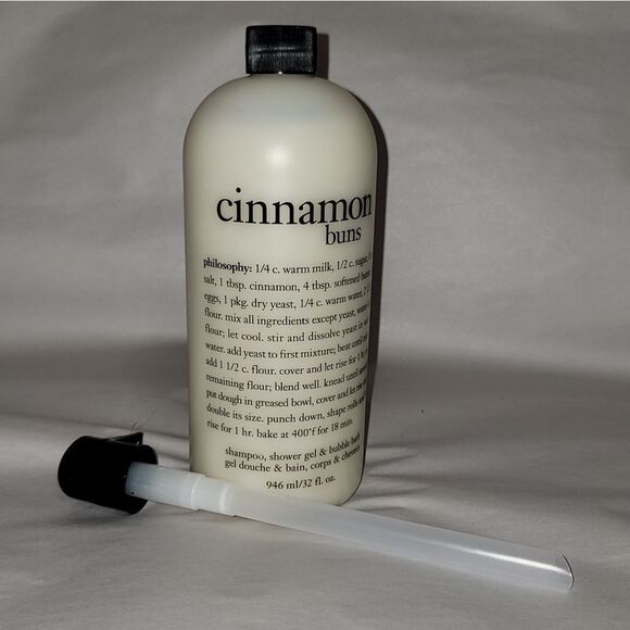 New Philosophy Cinnamon Buns 32oz Shower Gel, Bubble Bath, Shampoo 3 in 1 w Pump - Picture 1 of 8